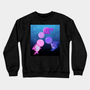 Little Sharks Blowing Bubbles Crewneck Sweatshirt